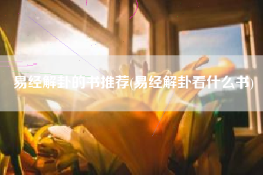 易经解卦的书推荐(易经解卦看什么书)